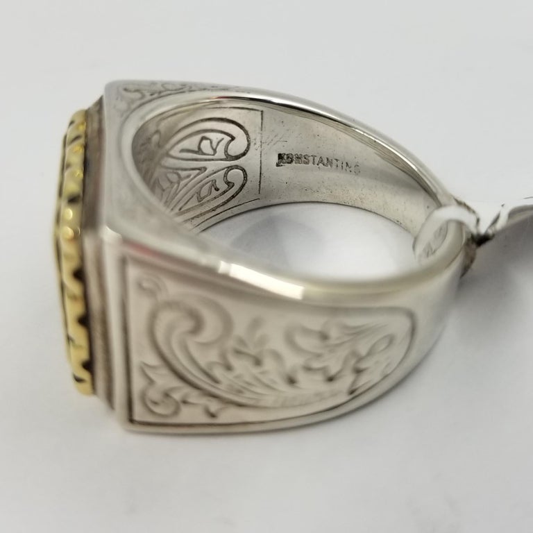 Konstantino Sterling Silver and 18 Karat Gold Men's Ring For Sale at