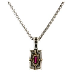 Collar de KONSTANTINO con colgante de corindón en forma de cúpula, de plata de ley y oro de 18 quilates, de 18"