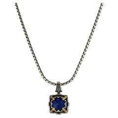 KONSTANTINO Sterling Silver 18K Gold Gem K Sodalite Doublet Pendant Necklace 18"