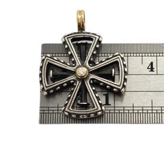 Konstantino Sterling Silver 18K Yellow Gold Diamond Cross Pendant