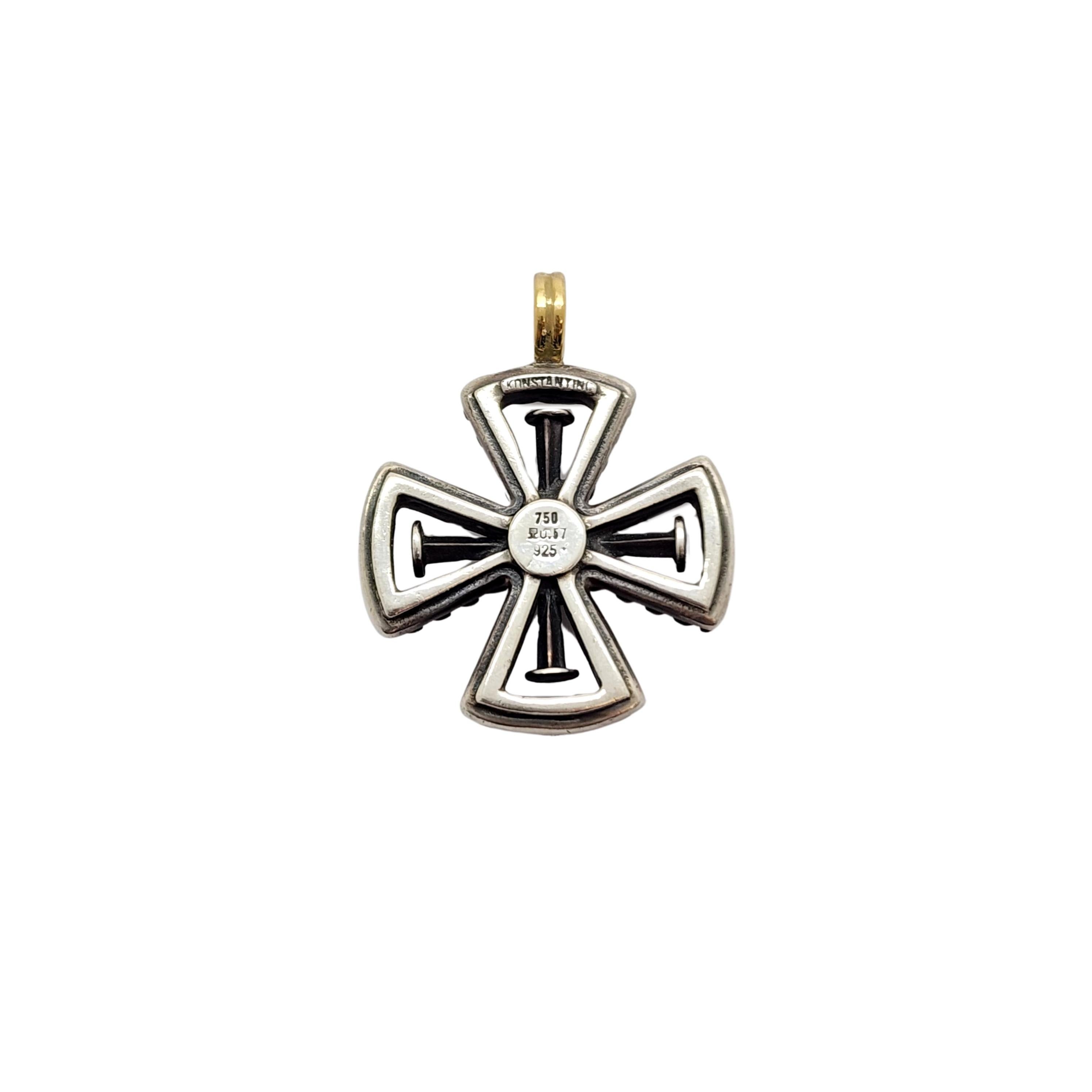 Women's Konstantino Sterling Silver 18K Yellow Gold Diamond Cross Pendant