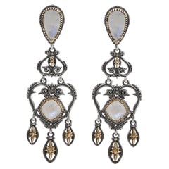 Konstantino Sterling Silver & 18k Yellow Gold White Labradorite Drop Earrings