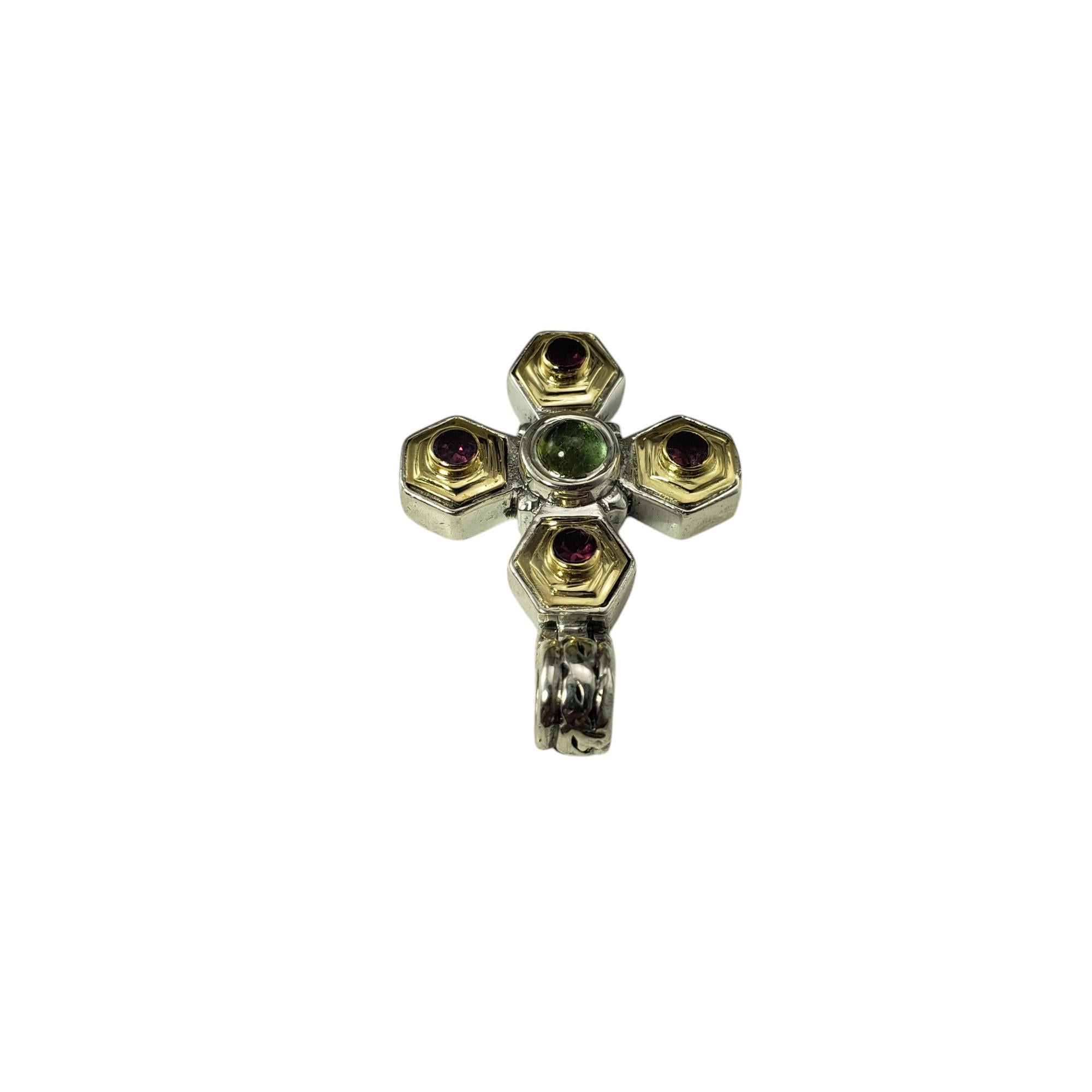 Ciondolo a forma di croce in argento sterling e oro giallo 18 carati Konstantino #20582 in vendita 1