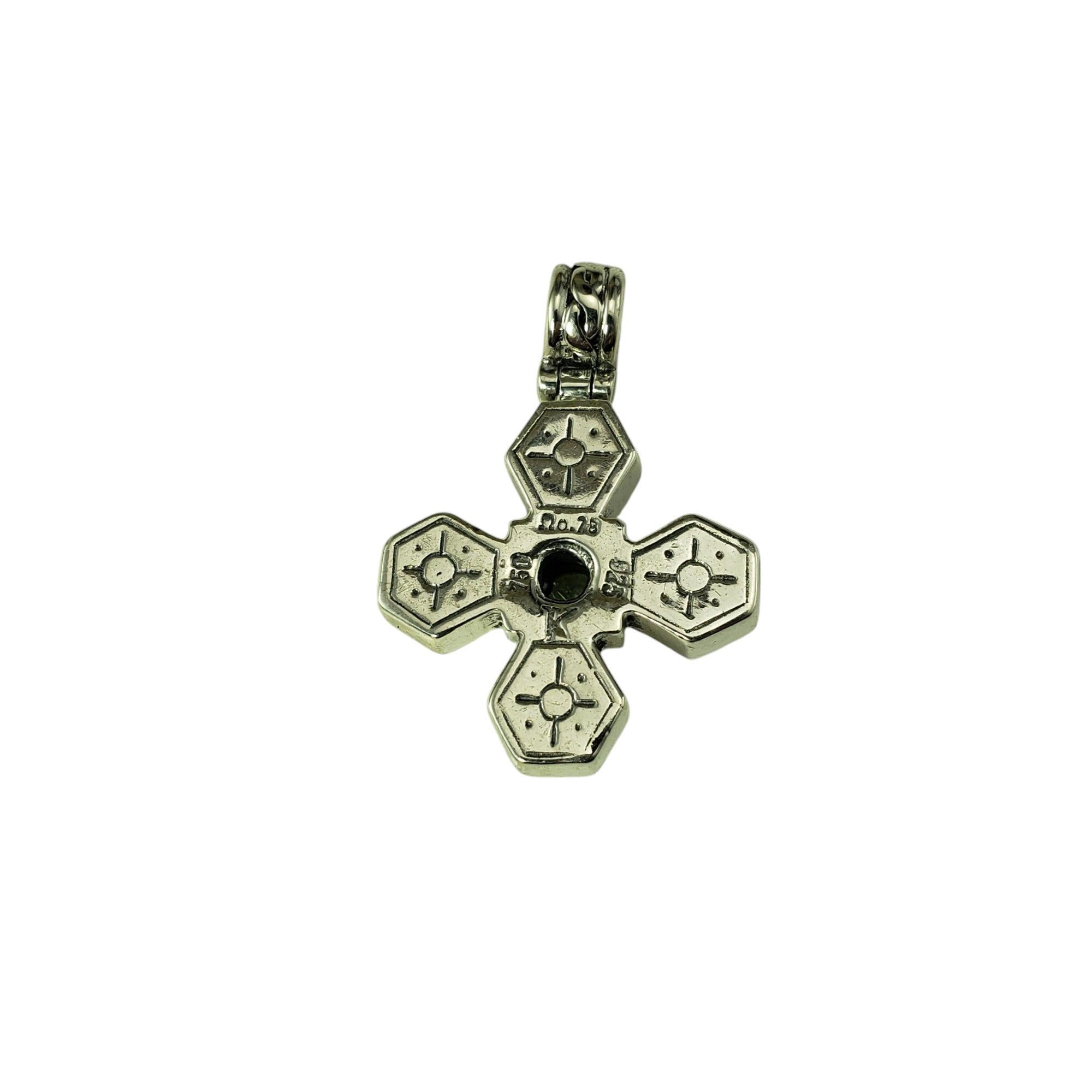 Ciondolo a forma di croce in argento sterling e oro giallo 18 carati Konstantino #20582 in vendita 2