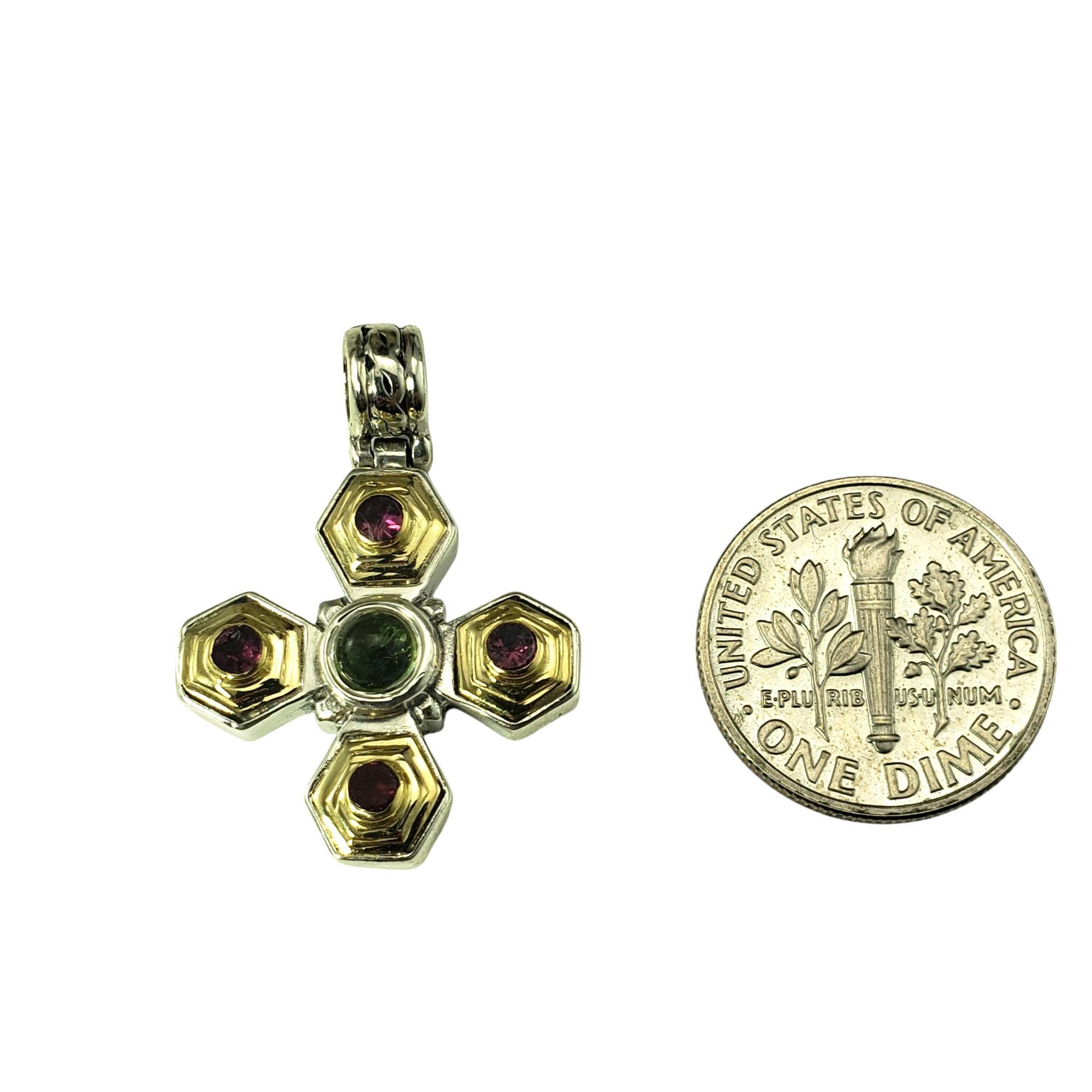Ciondolo a forma di croce in argento sterling e oro giallo 18 carati Konstantino #20582 in vendita 4