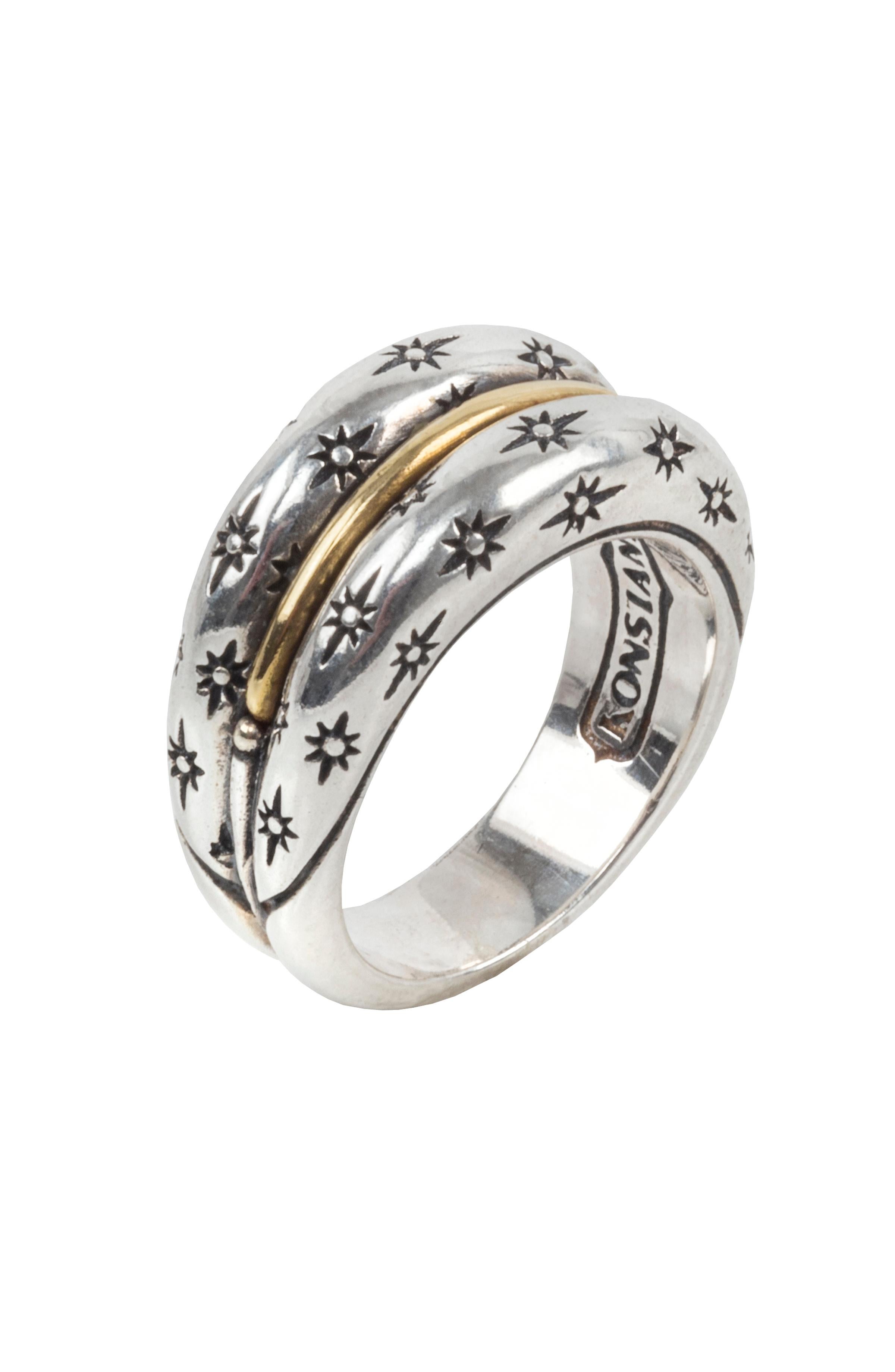 Konstantino Sterling Silver and Gold Astria Fashion Ring  In New Condition For Sale In Dallas, TX