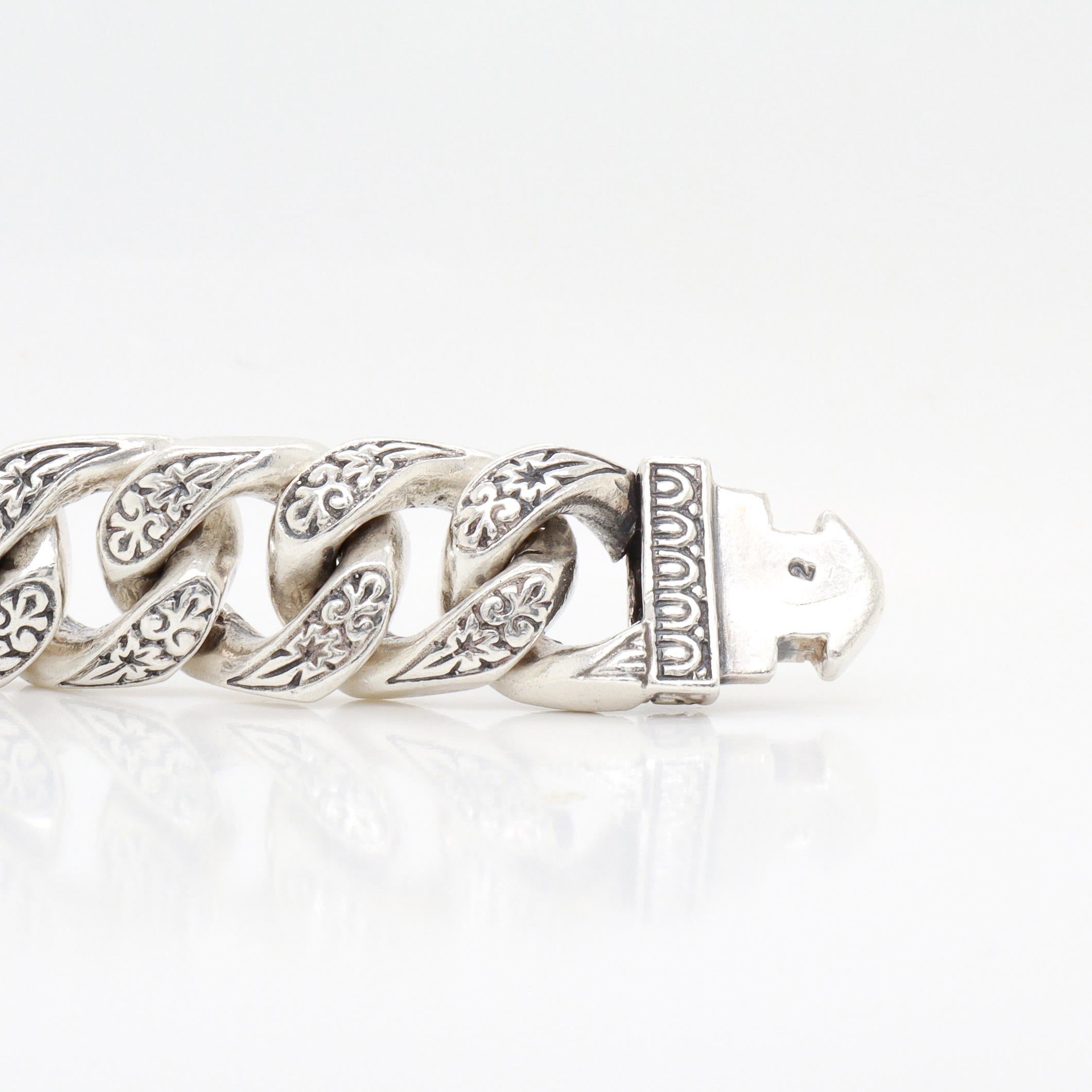 Konstantino Pulsera de plata de ley y baño de bronce Mirmidones con cadena de bordillo en venta 11