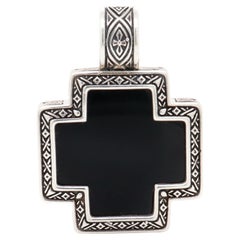 Ciondolo a forma di croce in onice "Paganini" di Konstantino Sterling Silver