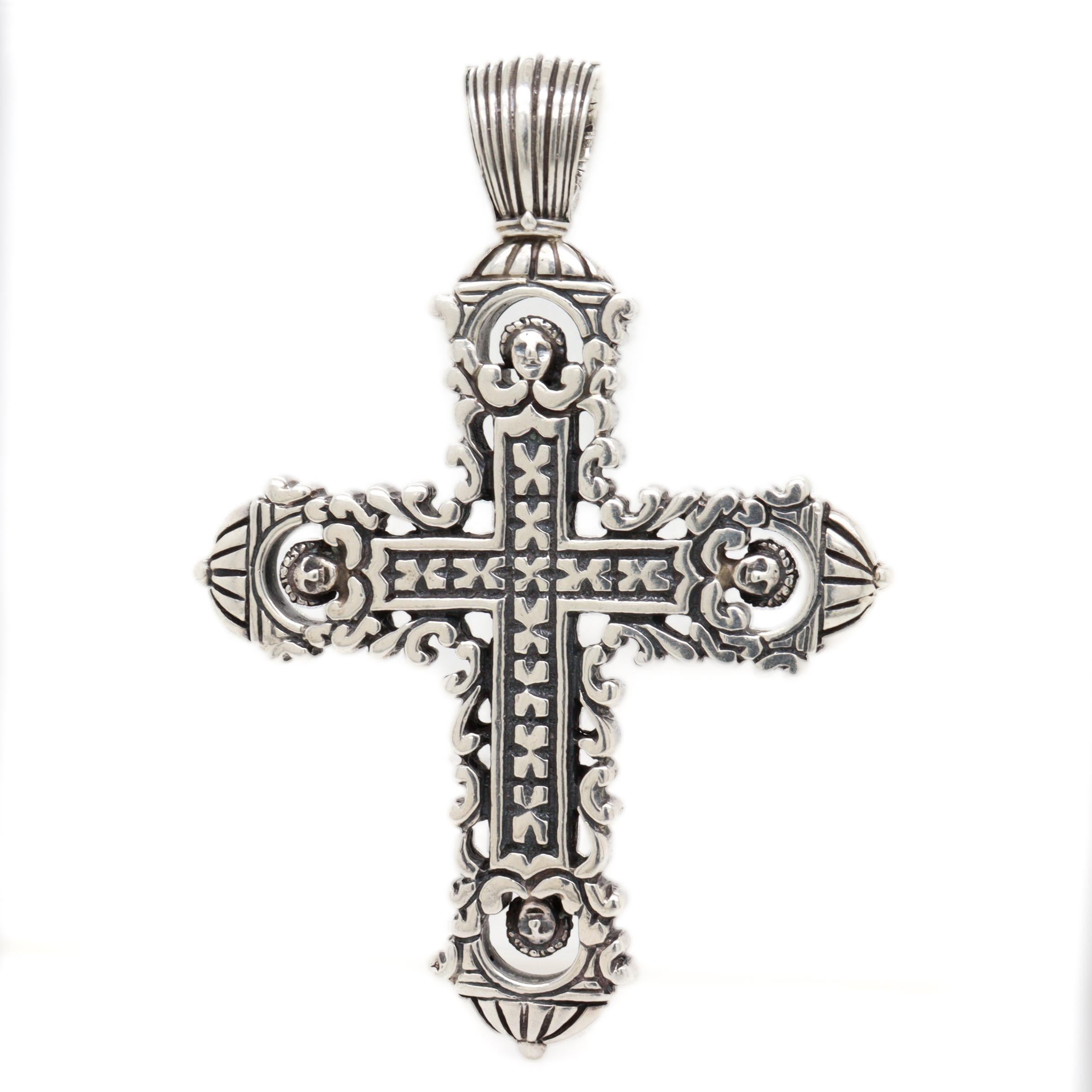 Konstantino Sterling Silver Pendant Cross for a Necklace In Good Condition For Sale In Philadelphia, PA