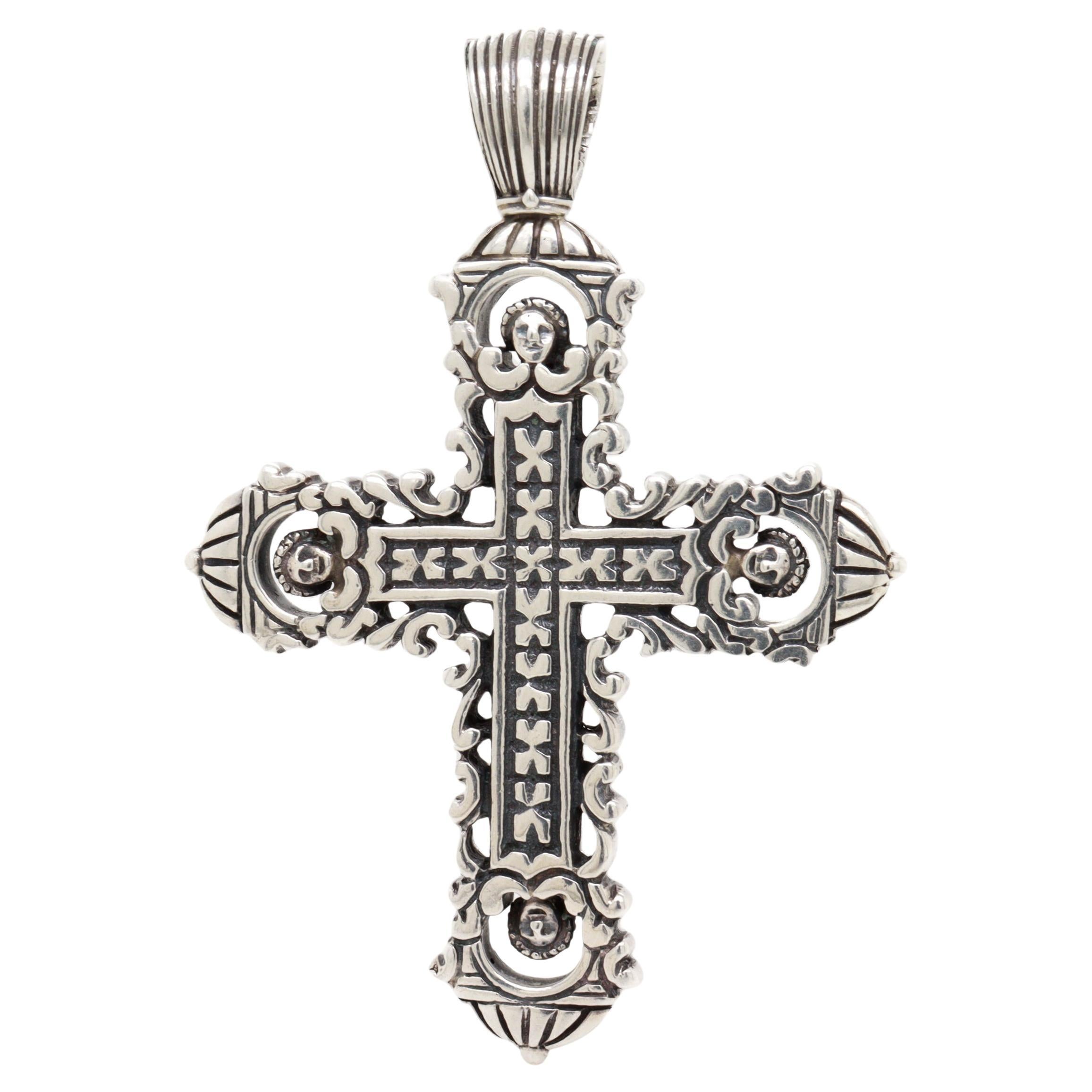 Konstantino Sterling Silver Pendant Cross for a Necklace For Sale