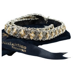 Konstantino, Perlenkette aus Sterlingsilber und Gelbgold