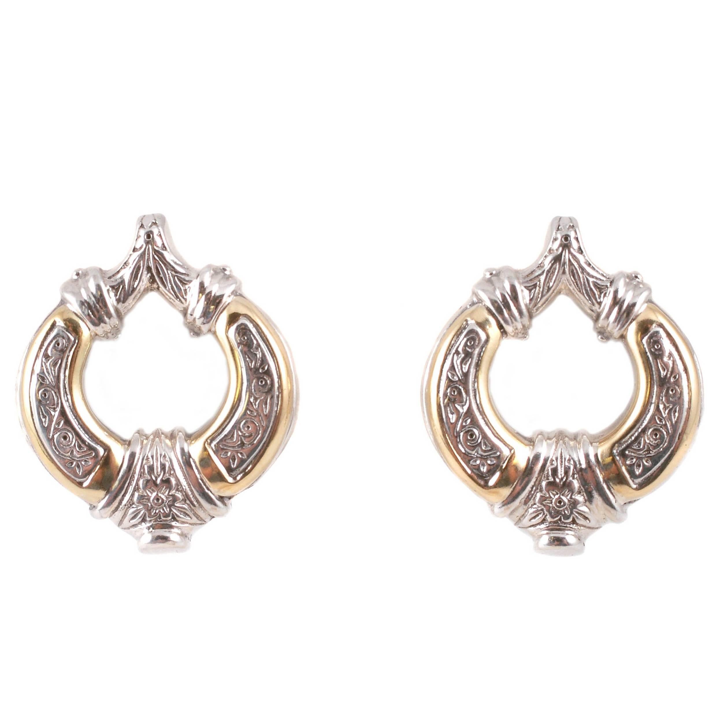 "Konstantino" Yellow Gold Sterling Silver Clip Earrings