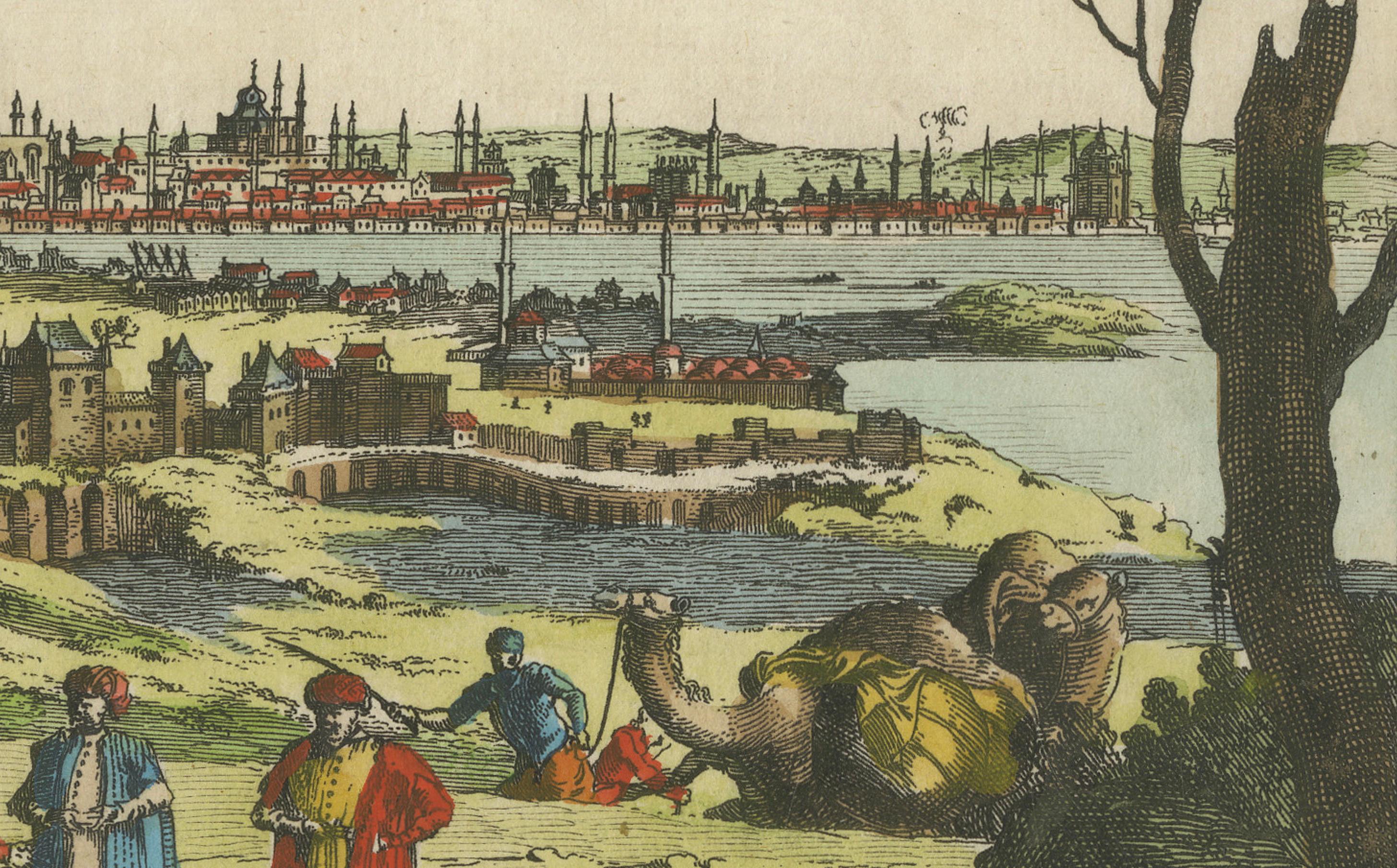 Konstantinopel - Vista panorámica de Estambul por François Halma, 1705 en Bueno estado para la venta en Langweer, NL