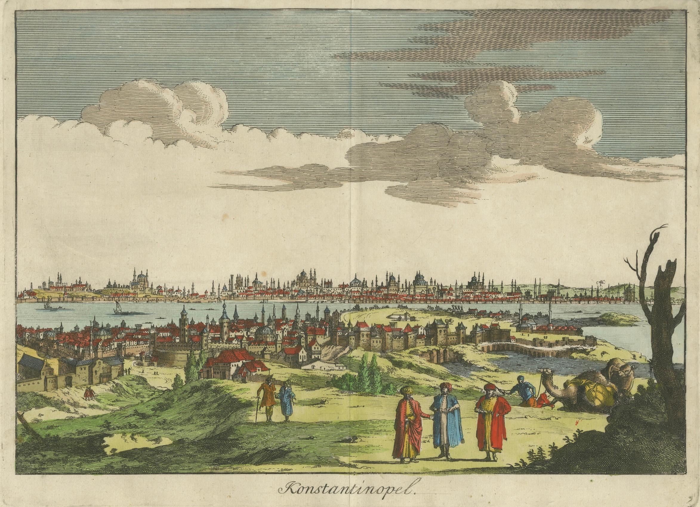 Konstantinopel - Vista panorámica de Estambul por François Halma, 1705 Papel en venta