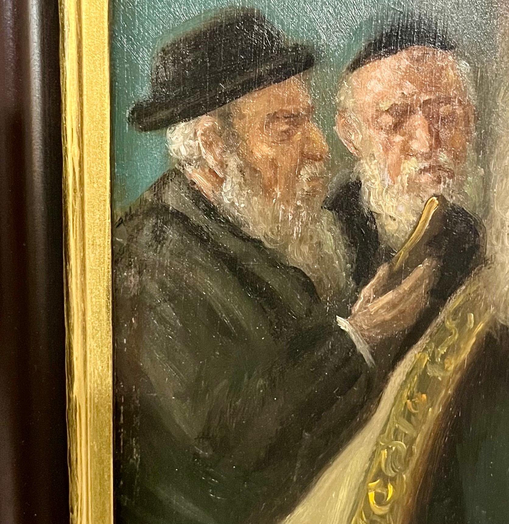 Konstanty Szewczenko (1910-1991), signed oil Judaica Oil Painting, Chassidic Rebbe, Polish.
Frame: 17 X 15.25
Image: 11.5 X 9.5

Konstantin Shevchenko studied at the Institute of Fine Arts in Warsaw in the years 1927 - 1928. Then, in 1932 he studied
