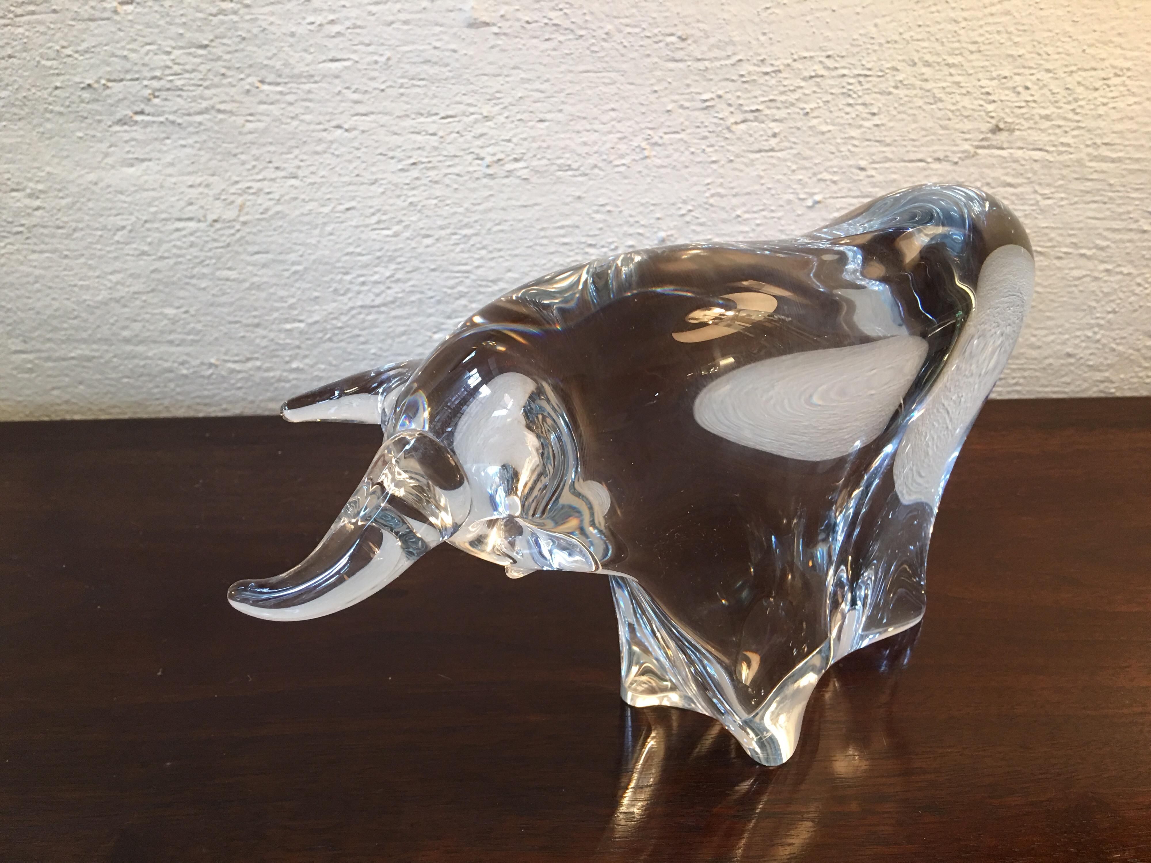 glass bull sculpture