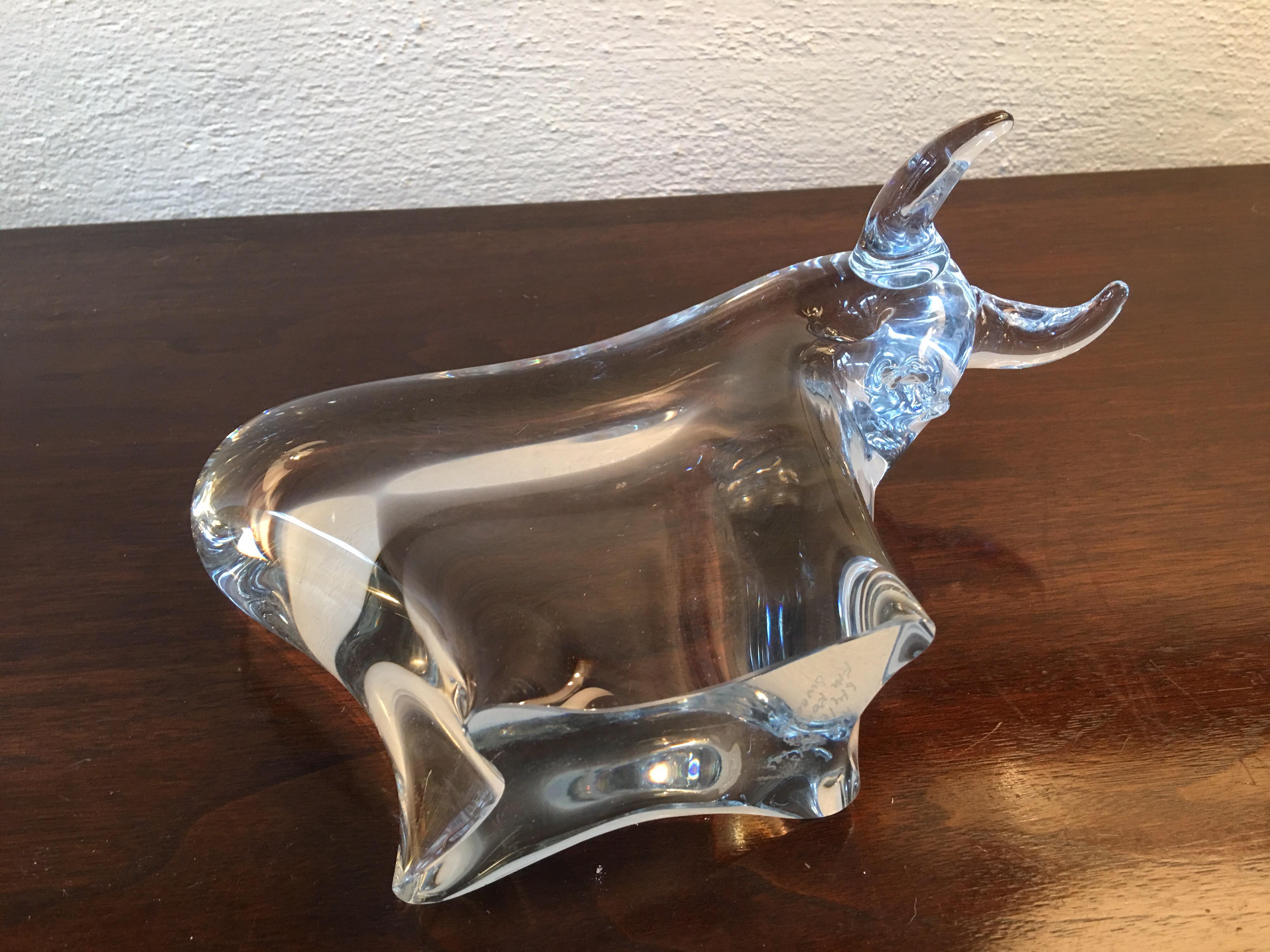 Konstglas Sweden Art Glass Bull In Good Condition In Philadelphia, PA