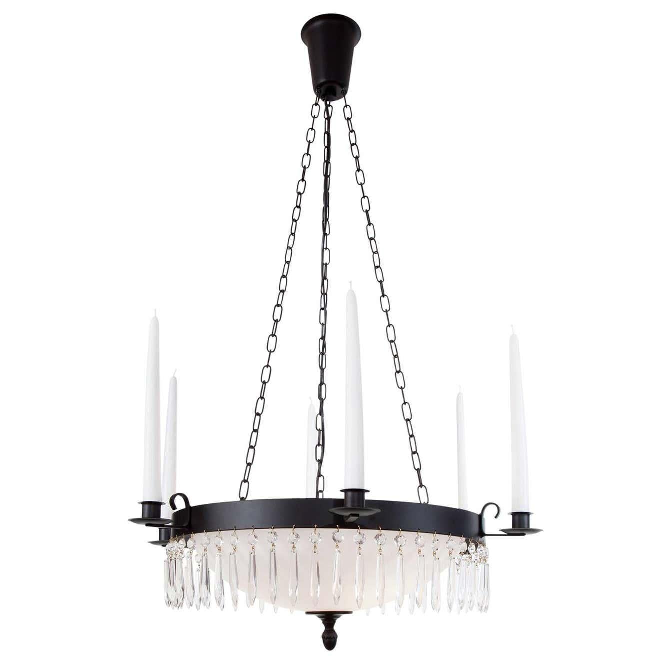 Contemporary Konsthantverk Bergsman Black Ceiling Lamp For Sale