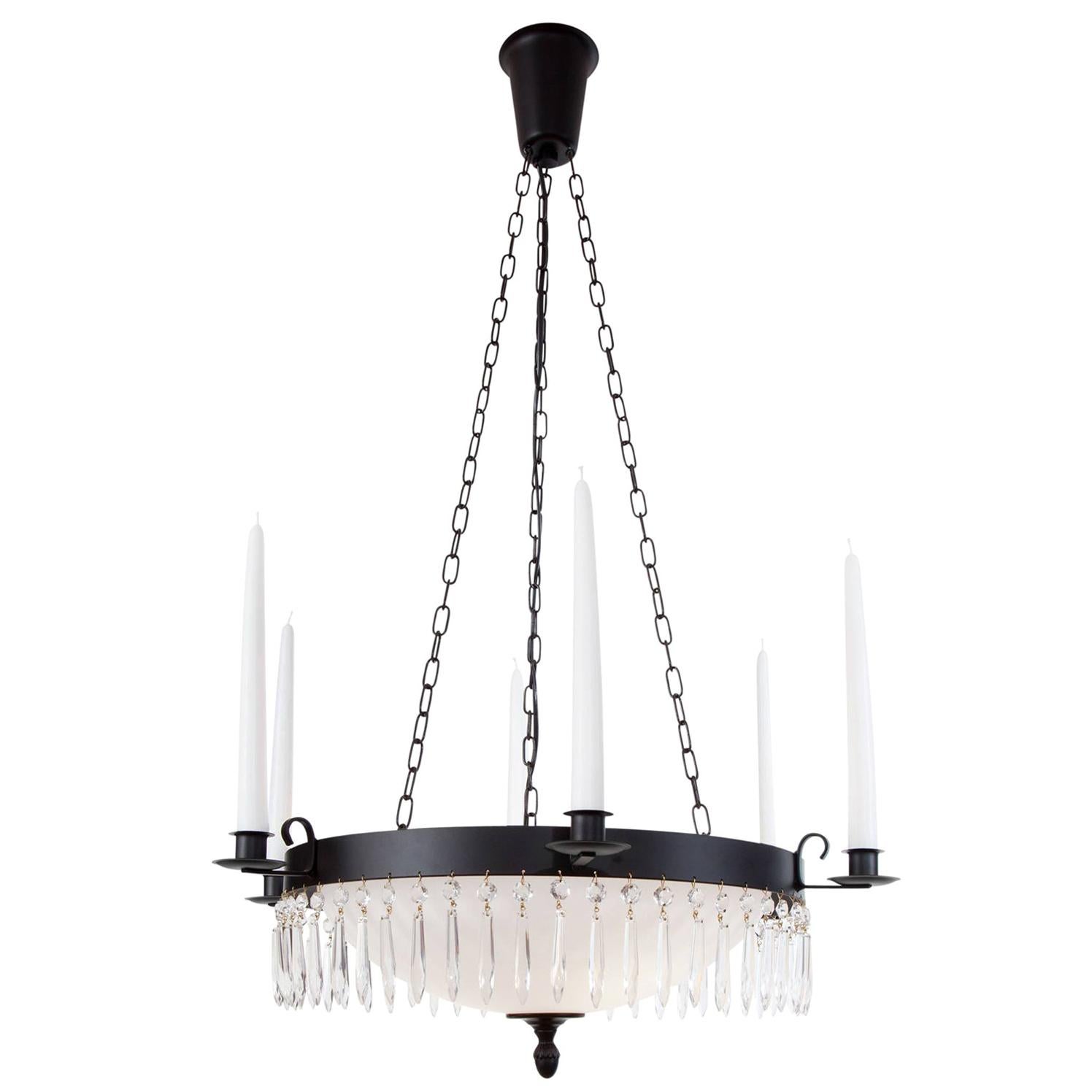 Konsthantverk Bergsman Black Ceiling Lamp For Sale