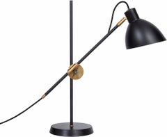 Konsthantverk KH#1 Table Lamp, Black Brass, Scandinavian Design