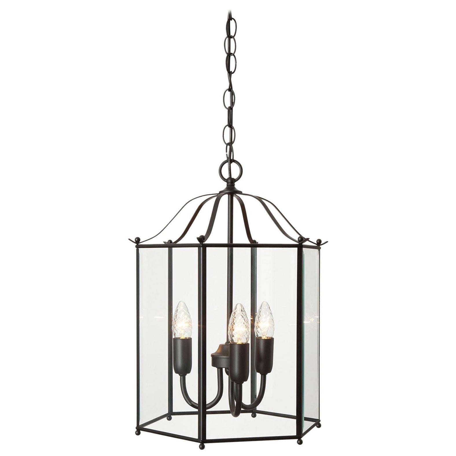 Konsthantverk Glimminge 3 Arms Black Brass Ceiling Lamp