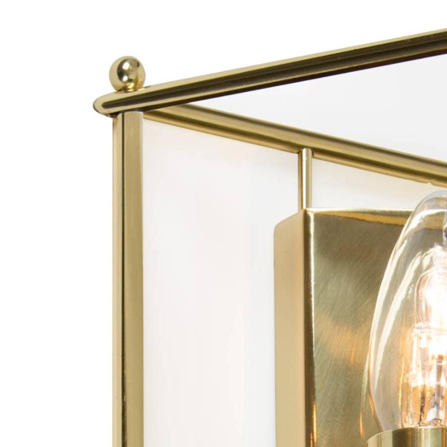 Swedish Konsthantverk Glimminge Brushed Brass Small Wall Lamp For Sale