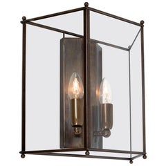 Konsthantverk Glimminge Lámpara de pared grande de latón oxidado