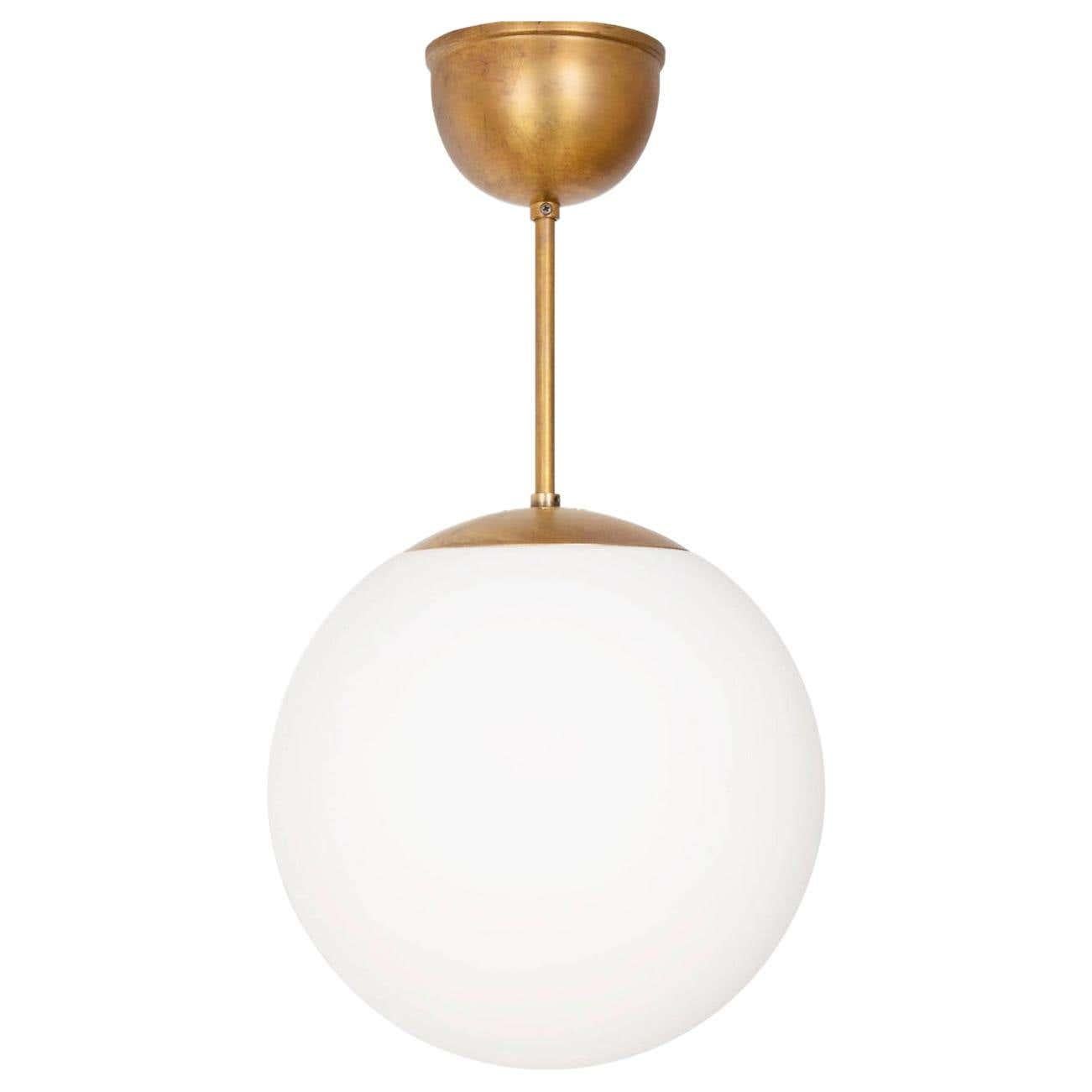 Swedish Konsthantverk Glob Brass D25 Ceiling Lamp For Sale