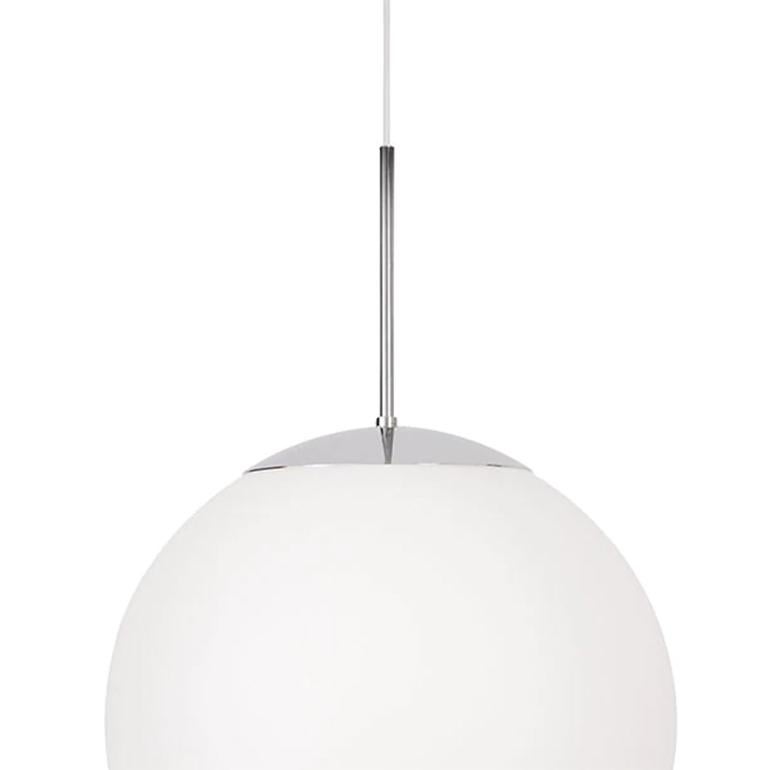 Ceiling lamp model Glob designed by Konsthantverk and manufactured by themselves. 

Incredibly beautiful in all its simplicity. Available in several different varieties and sizes. Raw brass or chrome combined with matte white opal glass. Available