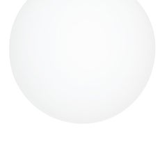 Scandinavian Modern Globe Ceiling Lamp in Aluminum & Opal Glass