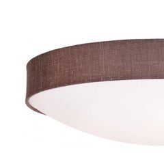 Konsthantverk Kant Ceiling Lamp, Brown Textile & Opal Acrylic, 45 cm