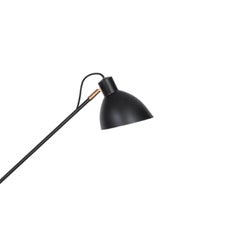 Konsthantverk KH#1 Floor Lamp, Black Brass, Scandinavian Modern
