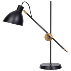 Konsthantverk KH#1 Table Lamp, Black Brass, Scandinavian Design