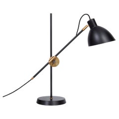 Konsthantverk KH#1 Table Lamp, Black Brass, Scandinavian Design