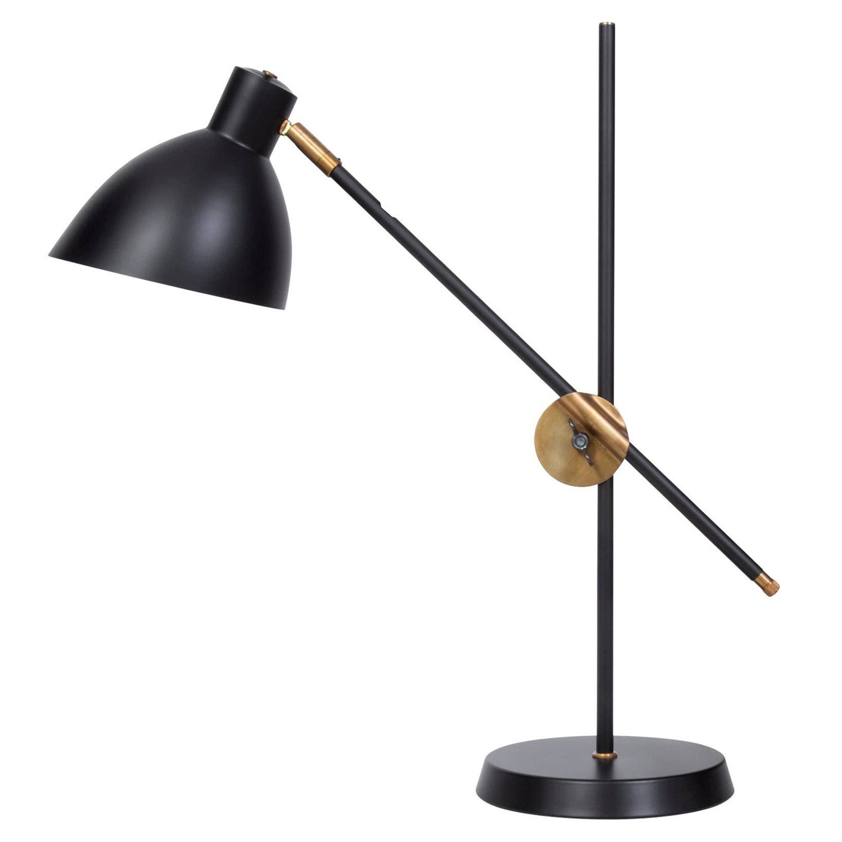 Lámpara de mesa Konsthantverk KH#1, latón negro, diseño escandinavo