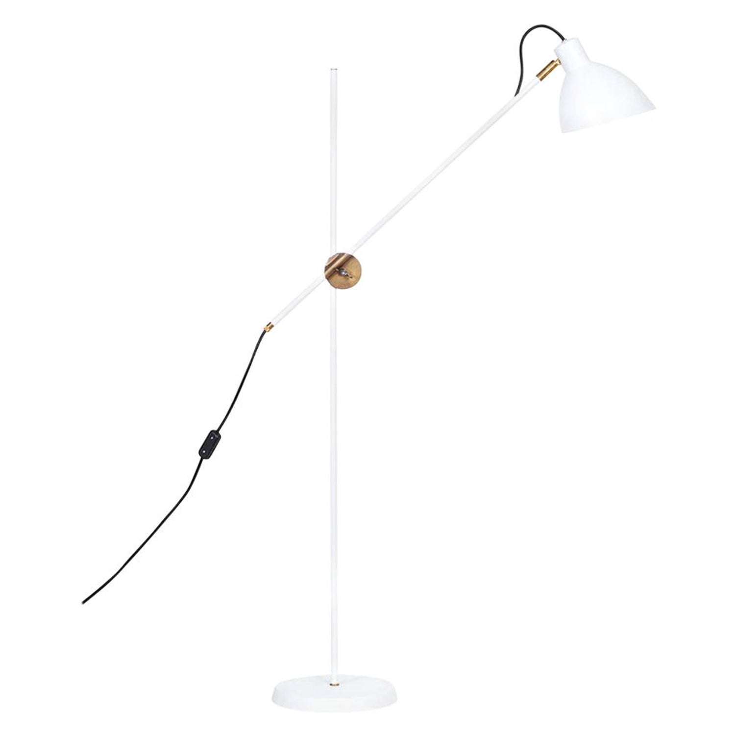 Konsthantverk KH#1 White Raw Brass Floor Lamp For Sale at 1stDibs