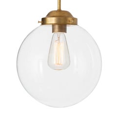 Konsthantverk Pendant Globe Raw Brass Clear Glass Ceiling Lamp