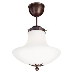 Plafonnier Konsthantverk Stoby Oxide D25 en verre opalin