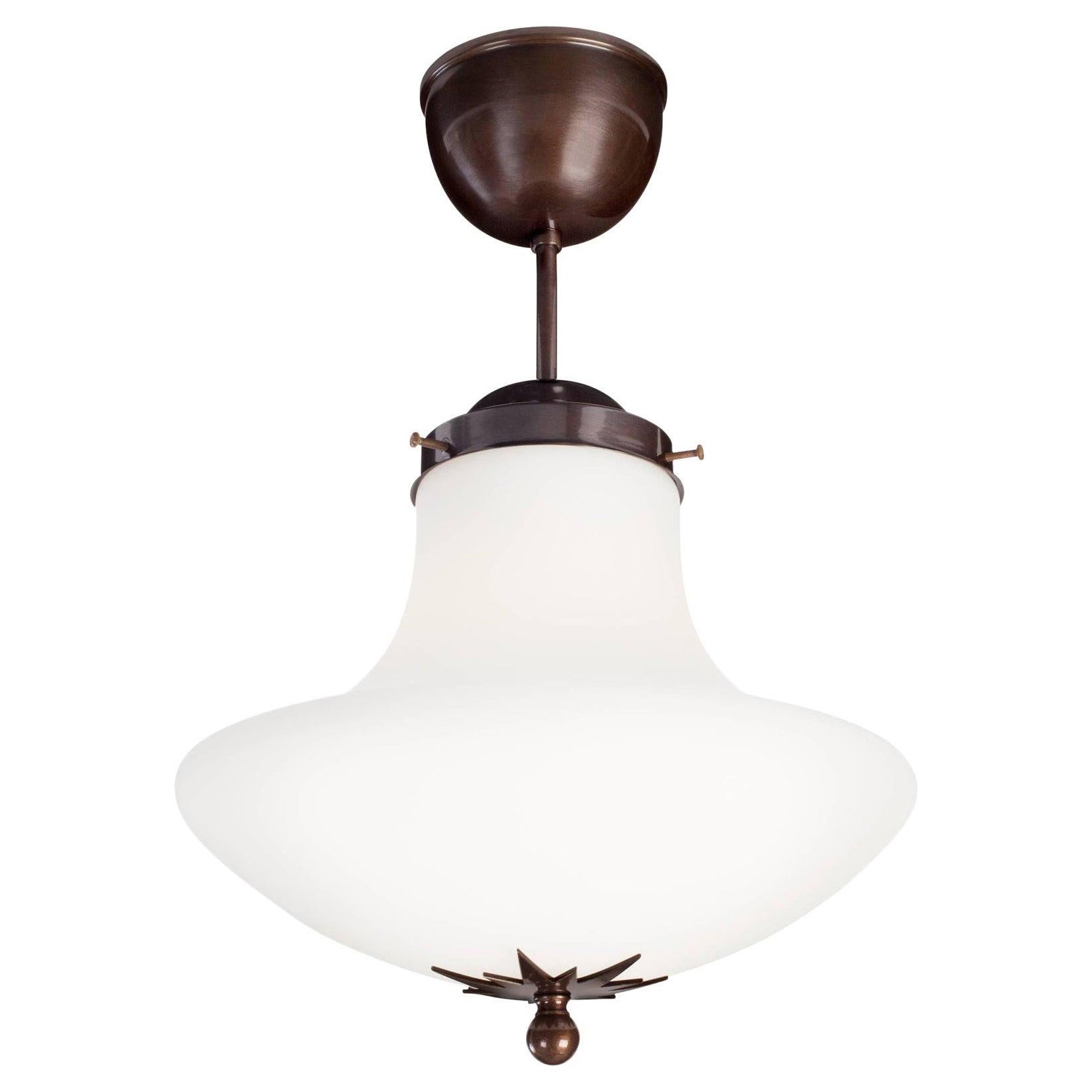 Konsthantverk Lampada da soffitto a sospensione Stoby Oxide D30 in vetro opalino