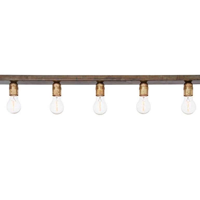Konsthantverk Raad Raw Brass and Oxidized Iron Ceiling Lamp In New Condition For Sale In Barcelona, Barcelona