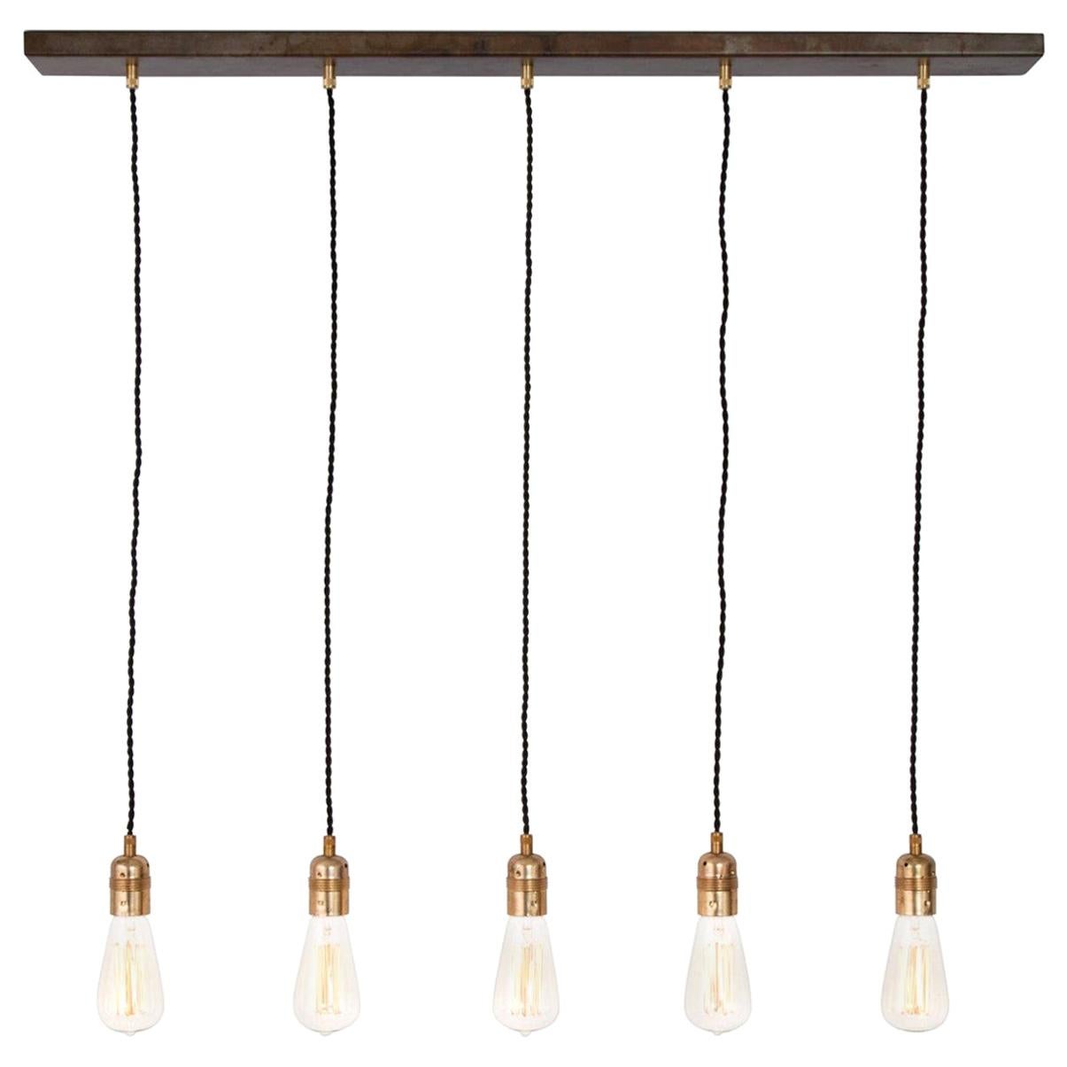 Konsthantverk Raad Raw Brass and Oxidized Steel Ceiling Lamp For Sale