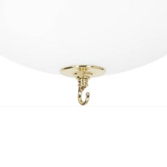 Konsthantverk Stävie Ceiling Lamp, Brass and Matte White Glass, Sweden