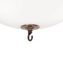 Stävie Flush Mount Ceiling Lamp in Oxide Brass & Opal Glass, Sweden