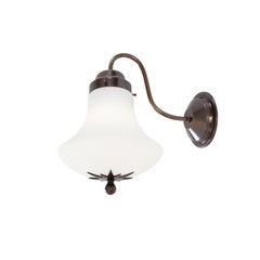 Lampada da parete Stoby: Ottone ossidato e vetro opaco, Swedish Design