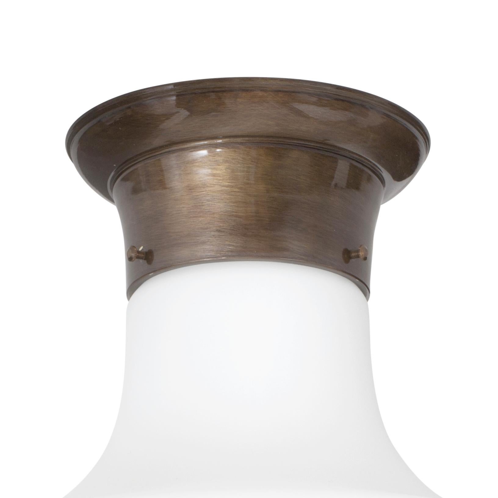 Scandinavian Modern Konsthantverk Stoby Oxide D25 Opal Glass Ceiling Lamp For Sale