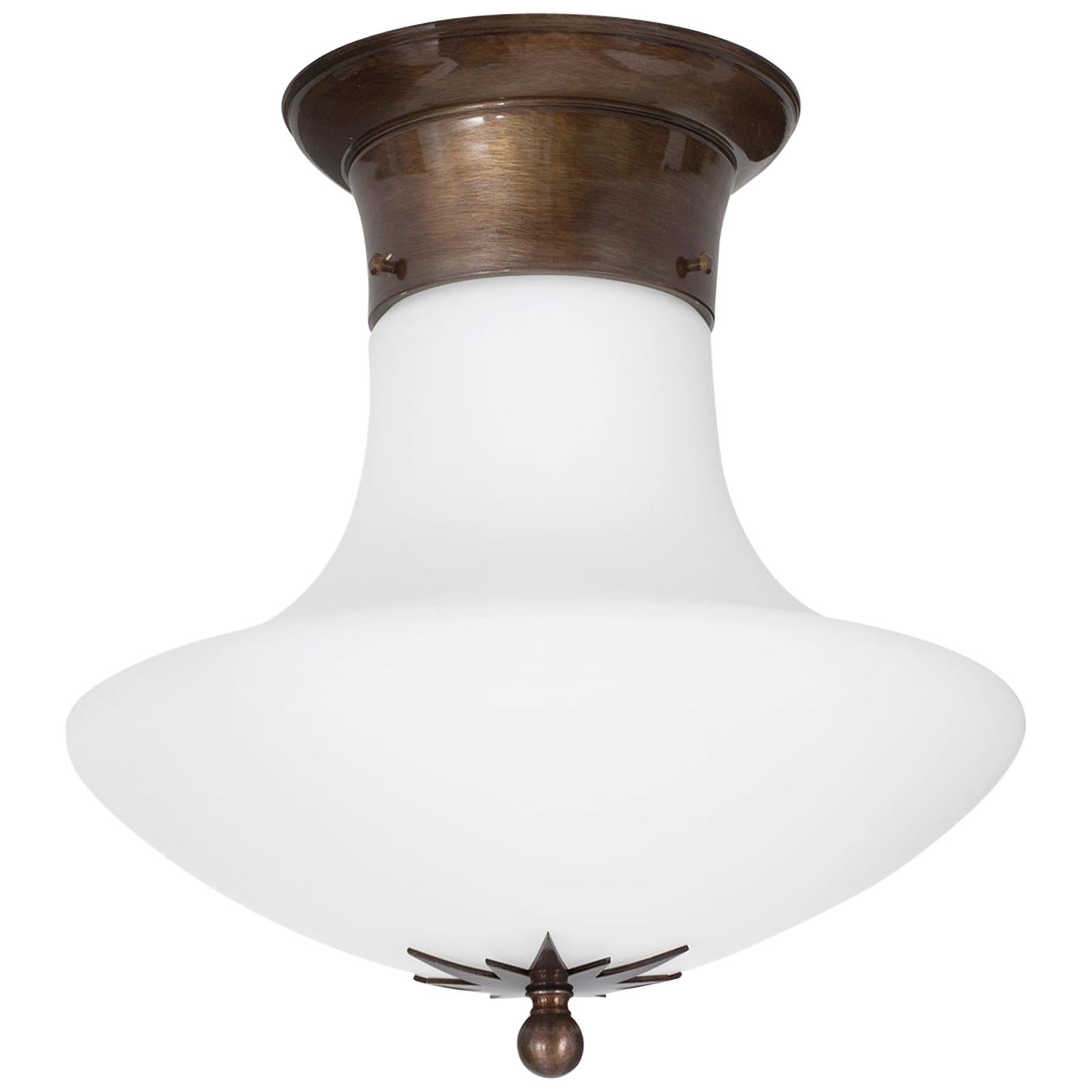 Lampada da soffitto in vetro opalino Konsthantverk Stoby Oxide D25
