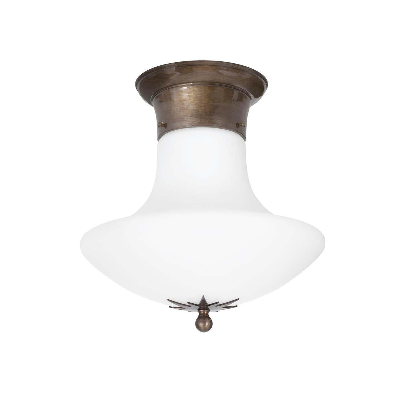 Contemporary Konsthantverk Stoby Oxide D30 Opal Glass Ceiling Lamp
