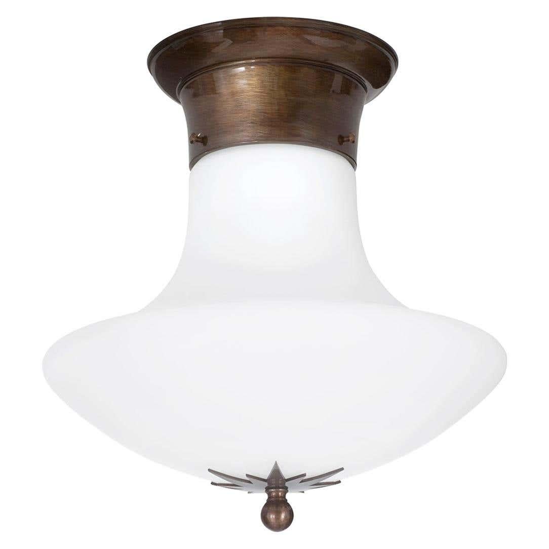 Brass Konsthantverk Stoby Oxide D30 Opal Glass Ceiling Lamp