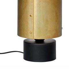 Konsthantverk Svep Table Lamp in Black Raw Brass, Scandinavian Design