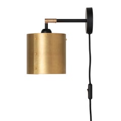 Konsthantverk Svep Wall Lamp in Black Brass, Scandinavian Design